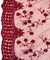Burgundy Sequin Embroidered Lace Fabric by the Yard, 54" Wide Floral Mesh Lace with Double Scalloped Edges